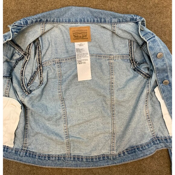 Levis Jacket Girls M (10-12 YRS) Denim Trucker Classic Button 100% Cotton Jean - Picture 2 of 10